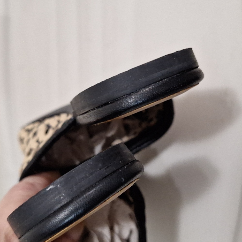 Anthropologie "Nisolo" go-to slip-on flats mules - woven leather - beige/black - Picture 11 of 11
